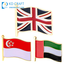 Оптовые дешевые индивидуальные металлические эмалевые значки с изображением страны национальный сингапур оаэ объединенные арабские эмираты англия флаг великобритании нагрудный значок